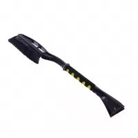 Щетка-скребок для снега, рукоятка из пластика, черно-желтая, х-38